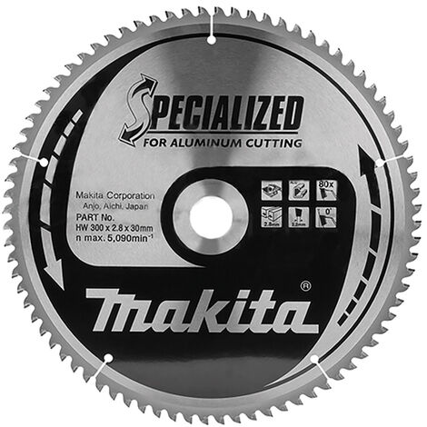 Makita B-33392 Hoja de Sierra Circular Specialized 300x30mm 80T Aluminio