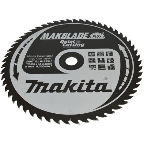 Makita B-33510 Makblade Plus Lama TCT per seghe da banco 350x30 mm per legno