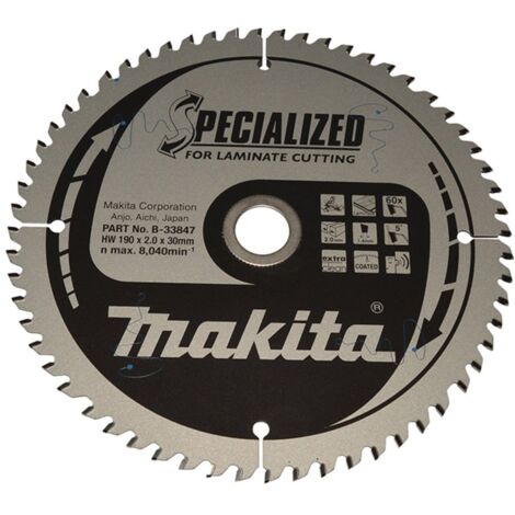 Makita B-33847 Specialized TCT-Kreissägeblatt 190 x 20 mm 60T Laminat