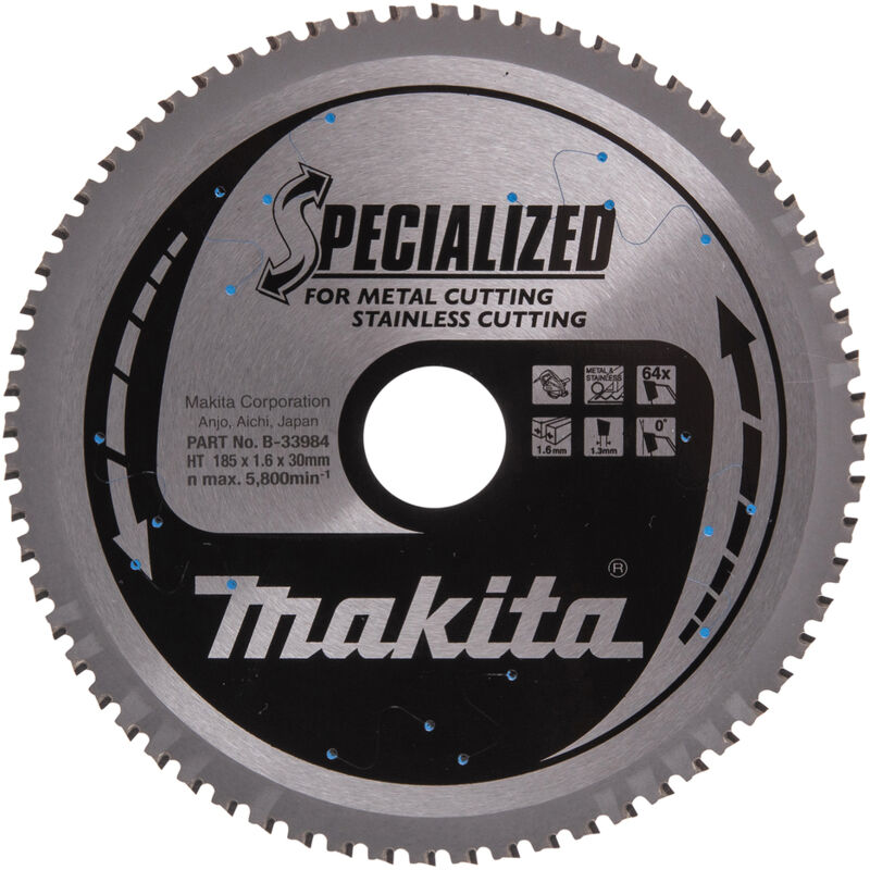 Makita - B-33984 Lama Sega Circolare Specialized T.C.T.185x30 64T Metallo