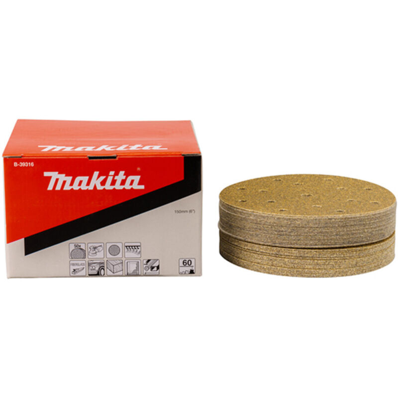 B 39316 Boîte de ponçage 150mm G60 50pcs Makita