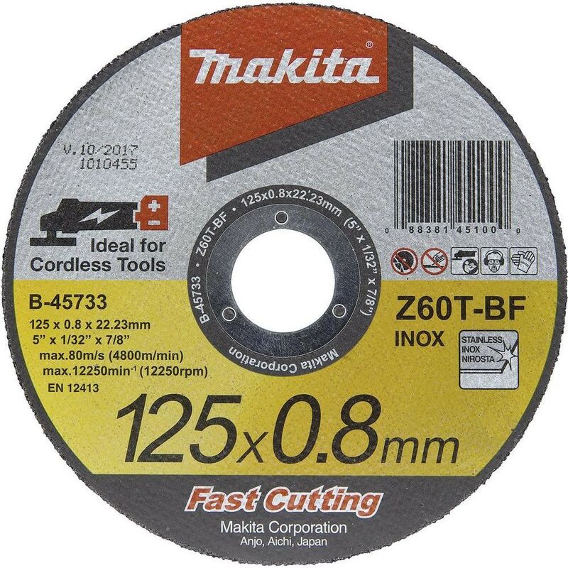 Makita - B-45733 Fast Cutting Super Thin Metal Grinder Disc 125mm 0.8mm 22.23mm