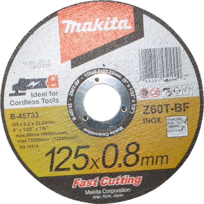 Makita Ultra Thin 0.8mm Metal Cutting Disc 125mm Pack of 1