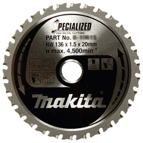 Makita B-47008 Specialized TCT-Kreissägeblatt 150 x 20 mm, 52 Zähne, Metall