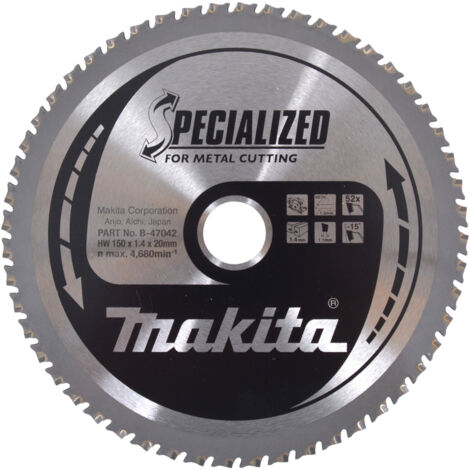 MAKITA B-47042 HM 150/20/52D Disque Batterie Métal Spéciale