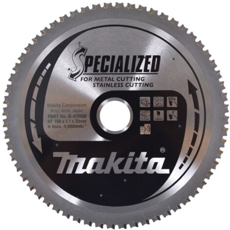 Makita B-47058 Kreissägeblatt TCT 150 x 20 mm 60T Metallstahl