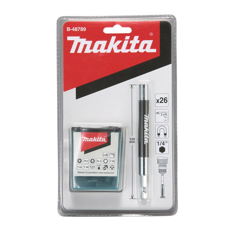 Makita - Ensembles porte-embout 120mm avec 25 embouts de vissage B-48789