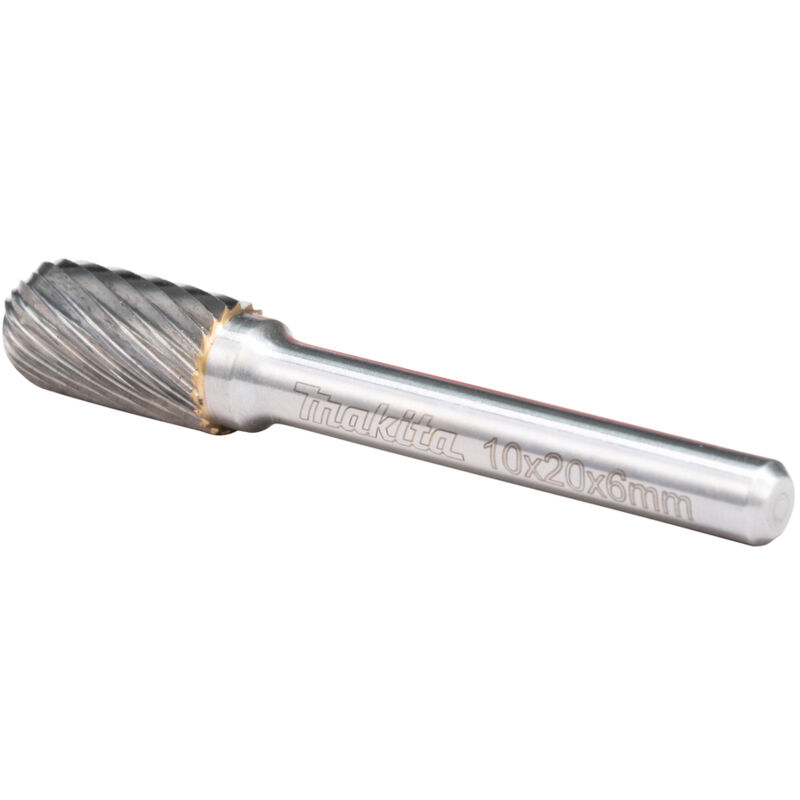 Makita - B-52744 Fraise Sphérique 10x20 mm Ø6 mm (3/8x3/4' Ø1/2') Simple Dent