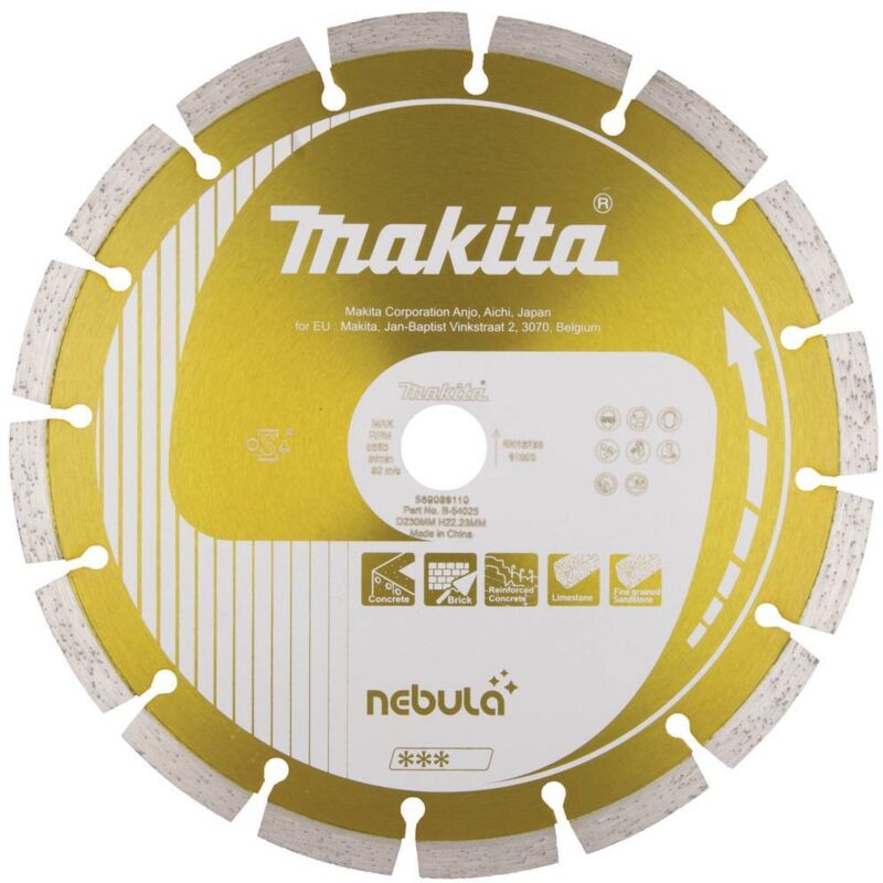 Makita B-54025 Disco diamantato Diametro 230 mm Ø foro 22.23 mm 1 pz.