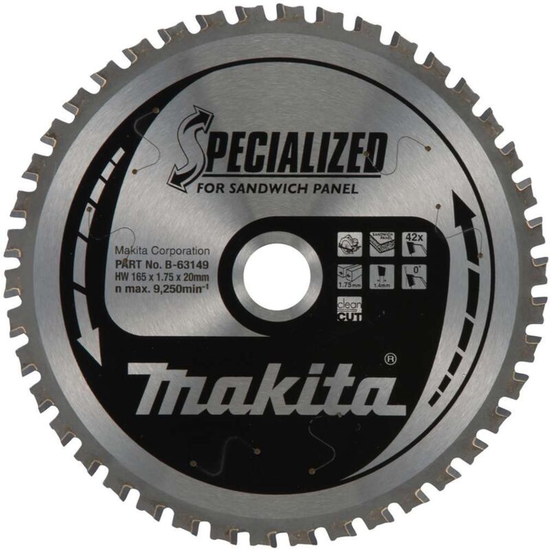 Makita B 63133 Circular Saw Blade Sandwichpaneel 165x20x1.75mm 42T