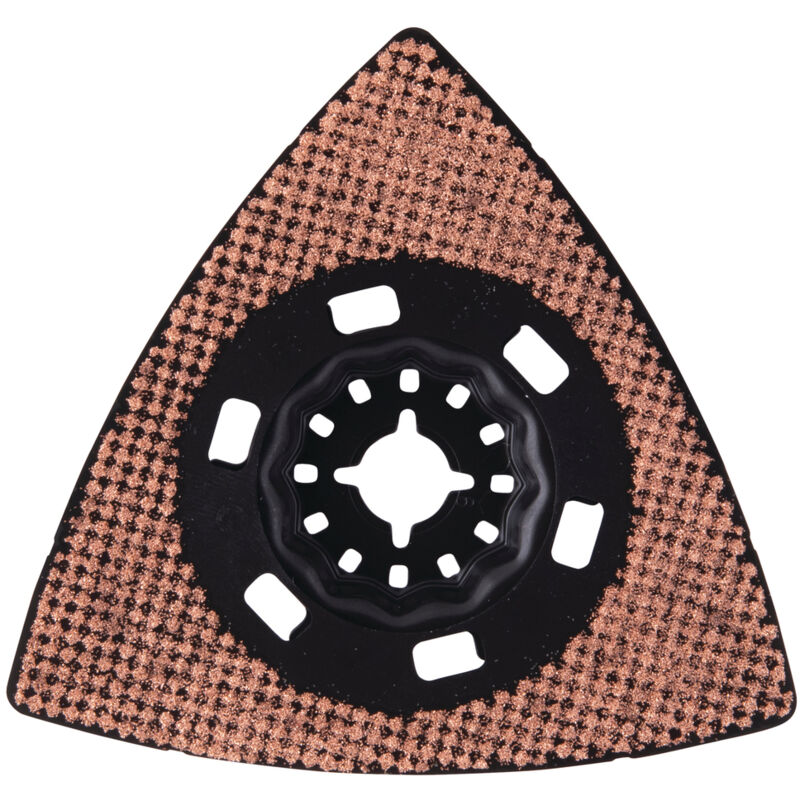 Piastra di levigatura, 90 mm Deltoid, TMA086 Starlock - K100 - hm / riff - TMA086 - Malta / vernice / residui di moquette - Makita