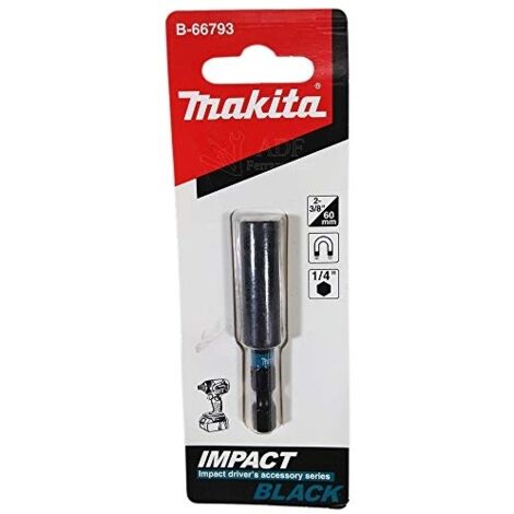 Porte-embouts Magnétique Makita B-66793 1/4" 60mm - Pour Embouts Impact Black