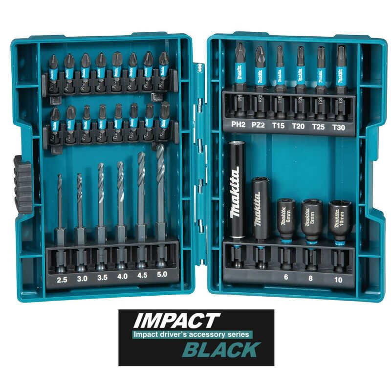 B-66896 33 Piece Black Impact Torsion Screwdriver Bit Set High Durability - Makita