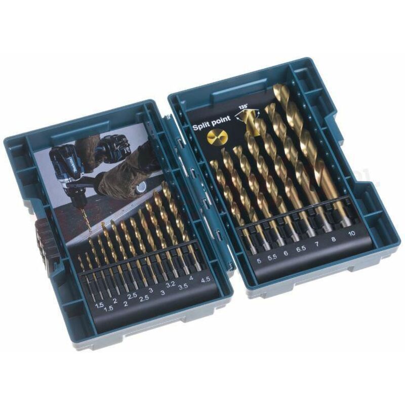 Makita - Set di punte 19 pezzi hss-tin tin - metallo - 19 pezzi