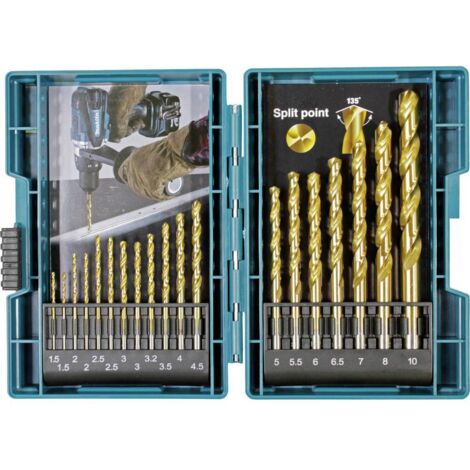 Makita B-67795 Kit punte a spirale da metallo 1.5 mm, 2.0 mm, 2.5 mm, 3.0 mm, 3.2 mm, 3.5 mm, 4.0 mm, 4.5 mm, 5.0 mm, 5