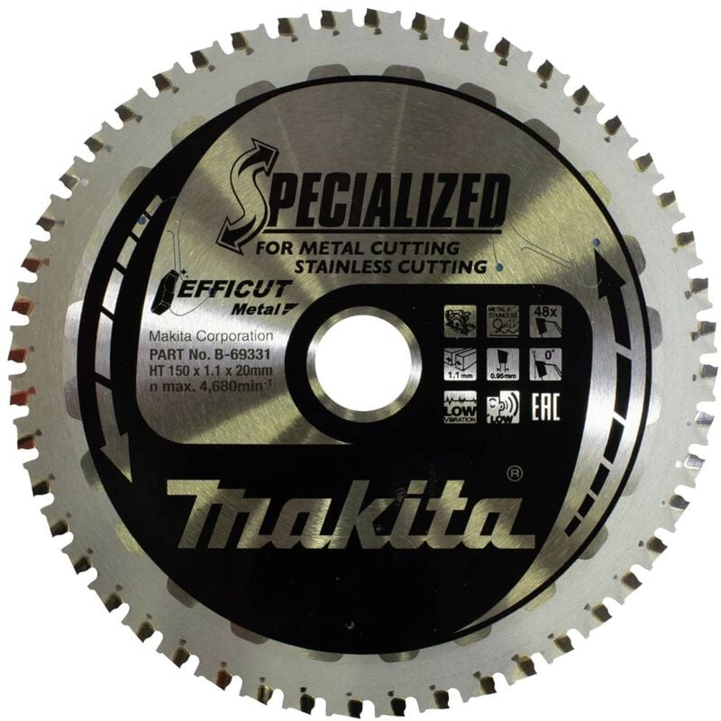 Makita B-69331 Lame de scie circulaire 150 x 20 x 1.1 mm Nombre de dents: 48 1 pc(s)