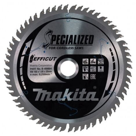 Makita B-69864 Efficut Lama per sega circolare 165x20 mm per legno