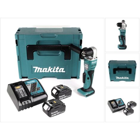 Makita BDA 351 RFJ Perceuse d'angle sans fil 18V 13,5Nm + 2x Batteries + Chargeur + Coffret Makpac