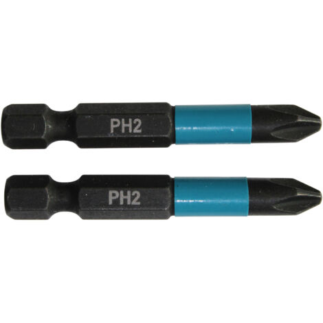Makita Bit PH2 Impact Black 2 Stück 50 mm 1/4 Zoll Sechskantaufnahme B-63725
