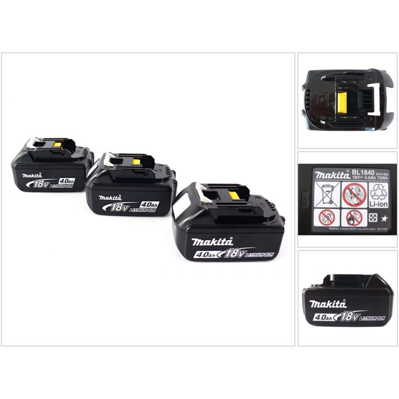 Bl 1840 b Batterie Li-Ion 18 v - 4 Ah, 3 pcs. - Makita
