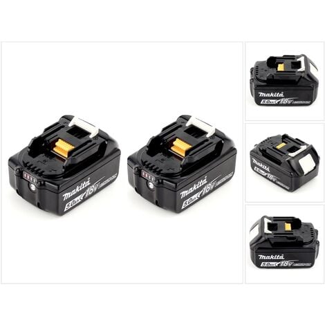 Makita BL 1850 B 18 V - 5 Ah / 5000 mAh Li-ion Batteries avec affichage LED - pack de 2