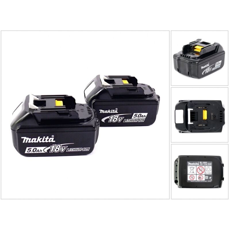 Makita - bl 1850 b Batterie Li-Ion 18 v - 5 Ah, 2 pcs.