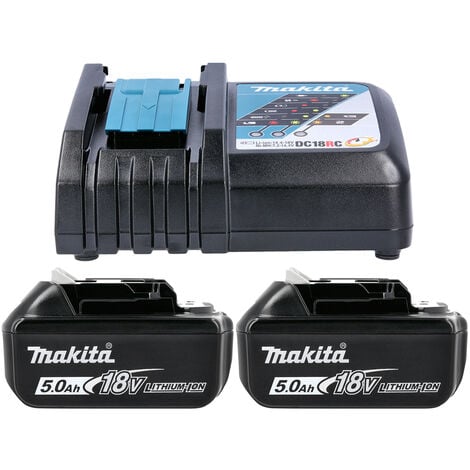 Makita BL1850 18V Li-Ion LXT 5.0Ah Battery Twin Pack With DC18RC Charger
