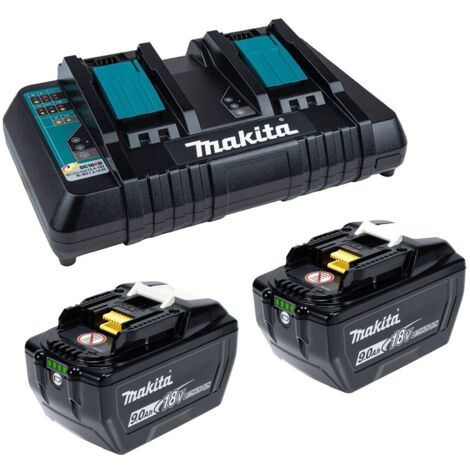 Makita BL1890 18v 2 x LXT 9.0ah Lithium-Ion Batteries + DC18RD Dual Port Charger