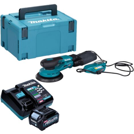 Makita BO 002 CGD101 Akku Exzenterschleifer 40 V max. 150 mm 5,0 mm Hub Brushless + 1x Akku 2,5 Ah + Ladegerät + Makpac