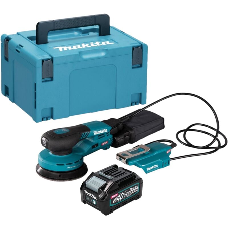Makita BO 003 CGM101 Ponceuse excentrique sans fil 40 V max. 125 mm 3,0 mm course Brushless + 1x batterie 4,0 Ah + Makpac - sans chargeur