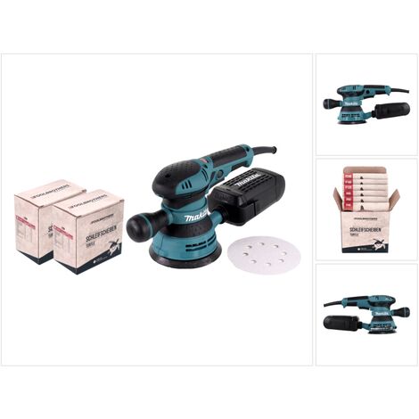 Makita BO 5041 Exzenterschleifer / Schleifmaschine 300 W 125 mm + 2x Toolbrothers TURTLE Schleifset