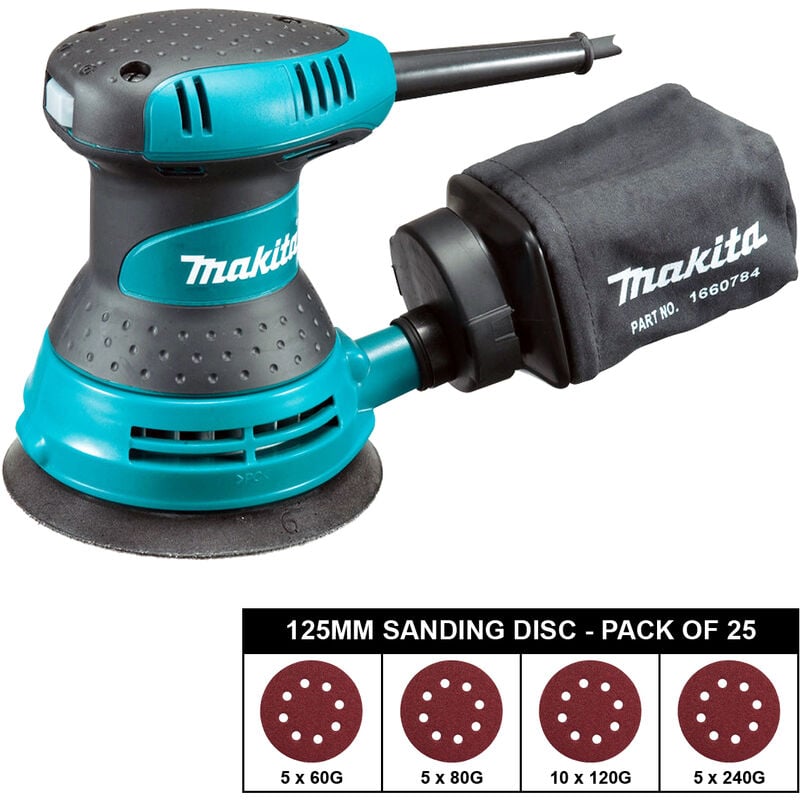 Bo5031 125Mm Random Orbital Sander 240V With 25 X Mix Grit Sanding