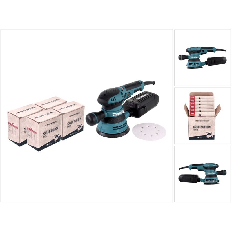 BO5041J Ponceuse excentrique 125 mm 300 w + 4x Sets de ponçage Toolbrothers turtle - Makita