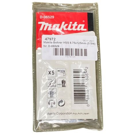 Makita Bohrer HSS 8,75 x 125 mm D-06529 5 Stck.
