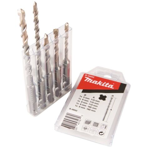 Makita Bohrer-Set Nr. 2 Ø 5 - 8 x 110 mm und Ø 6 - 8 x 160 mm, SDS-plus