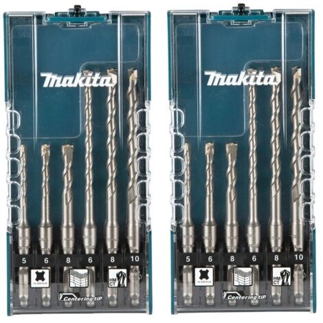 Makita Carbide Tip SDS Plus 12 Piece Drill Bit Set - 5 6 8mm - 110 160mm Long