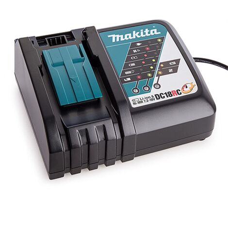 Makita – Chargeur rapide pour électroportatif 14,4-18V DC18RC – Compatible Li-ion et Ni-Mh – Ventilateur de refroidissement pour charge rapide