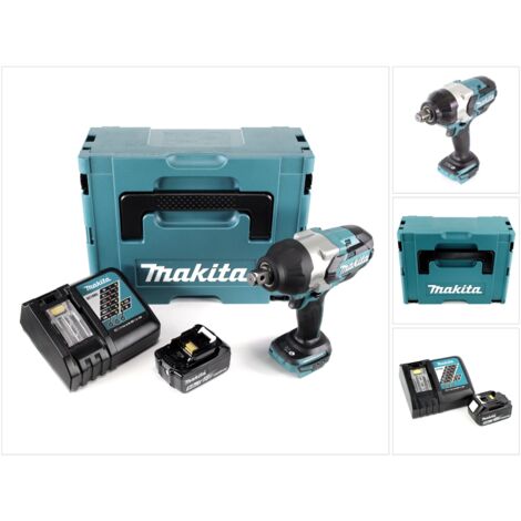 Makita – Clé à chocs sans fil 18V 1050Nm – Moteur Brushless – 1 batterie 5,0Ah – Chargeur rapide – Pour serrage vis M14-M30