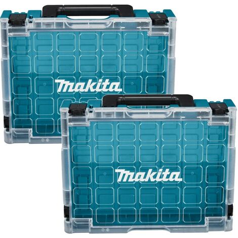 Makita Clear Lid MAKPAC Tool Case Stacking Organiser Tool Box Divider Twin Pack