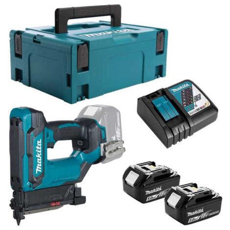 Makita – Cloueur 18V sans fil avec 2 batteries 5.0Ah – Longueur clou 15-35mm – Pour bois dur et teck – PT354DWYJ