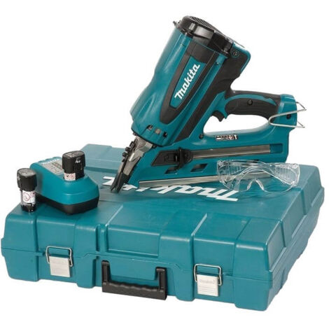 Makita – Cloueur autonome à gaz 7,2 V avec 2 batteries 1Ah – Longueur clou 50-90mm – Pour clouage charpente – GN900SE