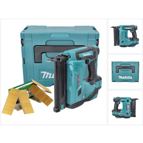 Makita – Cloueur sans fil 18V 15-50 mm – 20000 clous inclus – Coffret de transport MakPac – Tête étroite pour espaces restreints - DBN 500 ZJ