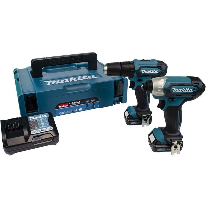 Makita - CLX228AJ 12V Max Impact Driver & Combi Drill Kit With 2x 2.0Ah Batteries