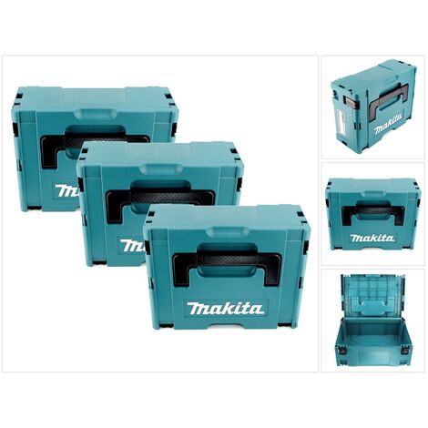 Makita – Coffret à outils en plastique MAKPAC 2 – Malette de rangement vide 39x30x16cm – Compatible avec Systainer – Poignée ergonomique