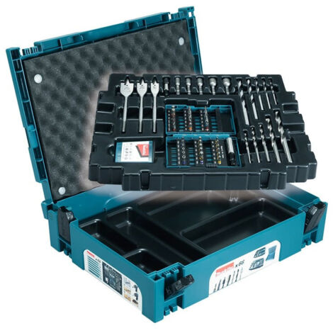 Makita – Coffret accessoires 66 pièces – Embouts et forets HSS pour perceuse – Coffret MakPac empilable et transportable - B-43044