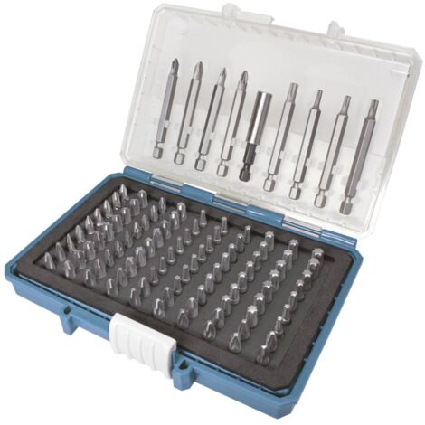 Makita – Coffret de 99 embouts de vissage pour perceuse – Longueur 75 mm – Hexagonal – Porte-embout magnétique 60 mm – P81050