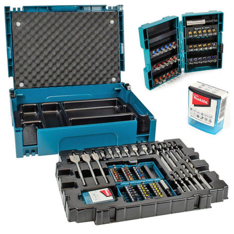 Makita – Coffret multi-outils 66 pièces – B43044 – Embouts, forets et mèches pour métaux et bois – Boîtier MakPac pour rangement facile