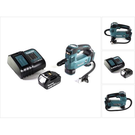 Makita – Compresseur sans fil 18V 8,3 bars – Débit d'air 12 l/min – Gonflage automatique – Avec batterie 3,0Ah et chargeur
