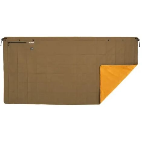 Makita – Couverture chauffante 12V – 3 niveaux de chaleur – Tissu polyester et polaire – Autonomie jusqu'à 14h – Poche zippée et port USB - CB100DB