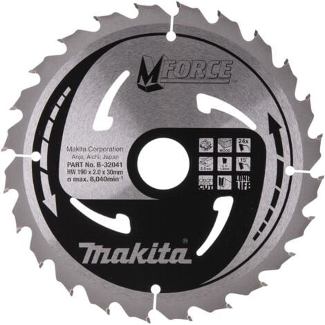 Makita CSMX19024G M-FORCE Lame de scie circulaire 190 x 30 x 2,0 mm 24 dents ( B-32041 ) pour bois
